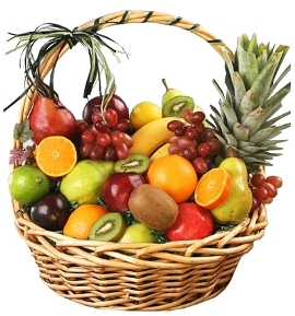 Big Basket of Various Fruits