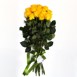 Букет из 15 желтых  роз