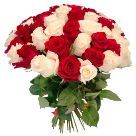Կարմիր և Սպիտակ Վարդերով Փունջ