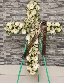 White Cross Wreath