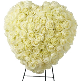 Heart-shaped White Roses Wreath