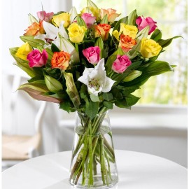 Joyful Blooms in Vase