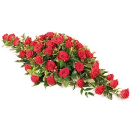 Red Rose Reverence Casket Spray