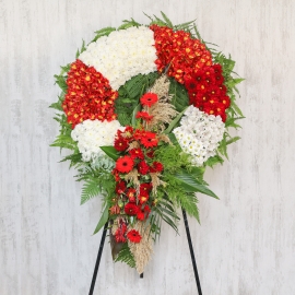 Roind  Wreath with Gerbera and Alstromeries