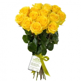 Bouquet of 15 Yellow Roses