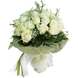 Bouquet of 27 White Roses