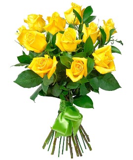 Солнечный букет из желтых роз